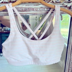 Lululemon striped pink sports bra
